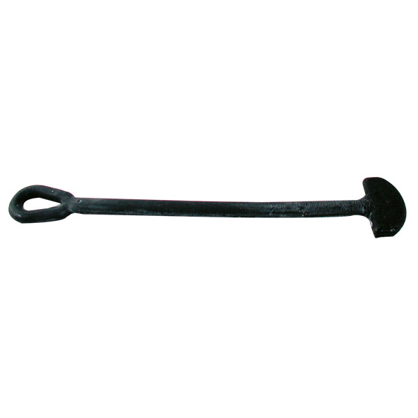 SeaTec gummistrop 250mm sort med metalender, vist på en båd