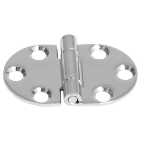 Roca hængsel 47x30mm vist fra siden med klar finish