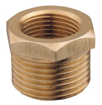 Guidi nippelmuffe i messing set forfra med gevinddele