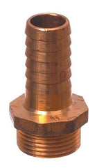 Guidi slangestuds i bronze, set fra siden med tilslutninger.