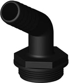 Trudesign Aquavalve slangestuds sort i 120° vinkel, set fra siden