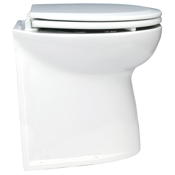 Jabsco deluxe 14 lige bagkant 12V saltvand el-toilet set fra siden