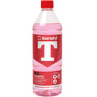 Kemetyl rødsprit brændsel i en 1 liters flaske på hvid baggrund.