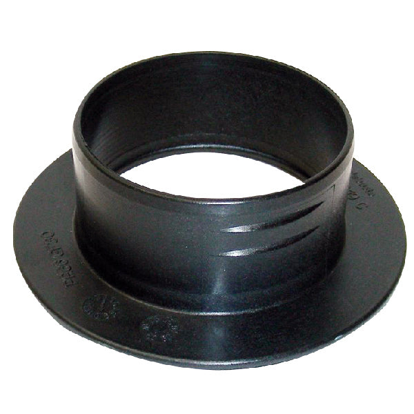Webasto gennemføring sort 60 mm, set fra siden, klar til montering på båd.