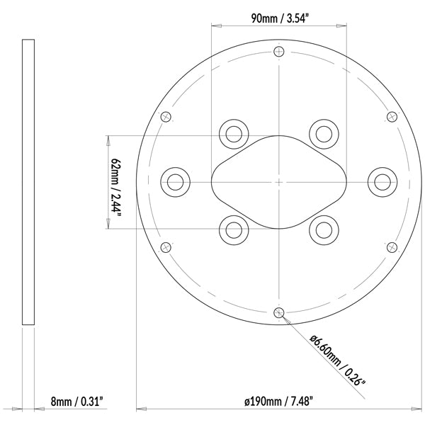 ScanStrut Kamera plade 2 monteret på Dual PowerTower, der viser en maksimal vinkelfleksibilitet.