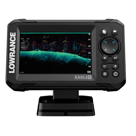 Lowrance Fishfinder Eagle 5 set forfra med skærm tændt