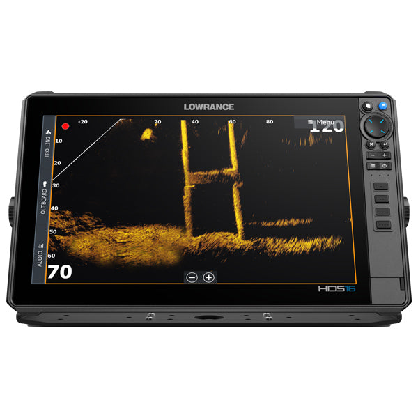 Lowrance HDS-16 PRO monteret på en bådkonsol