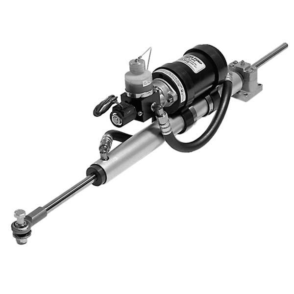 Navico linear drivenhed HLD350 MK2S, set fra siden med kabler tilsluttet.