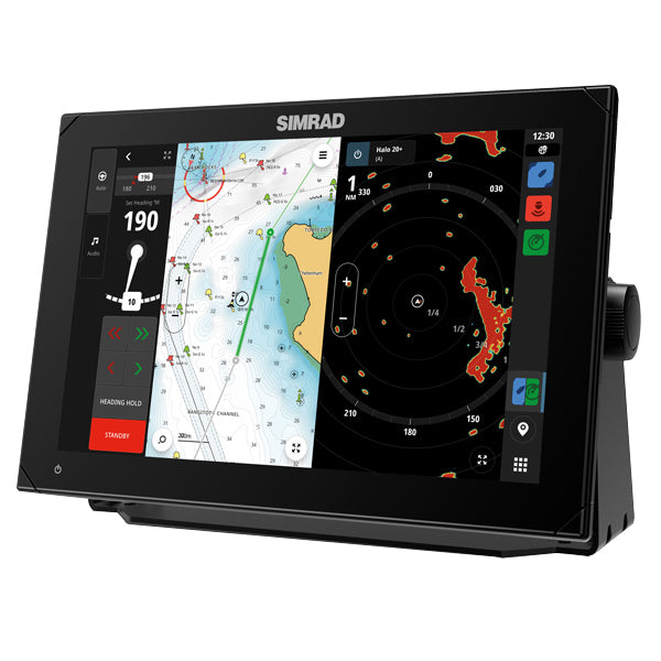Kombiinstrumentet Simrad NSX 3012 monteret på bådens cockpit.