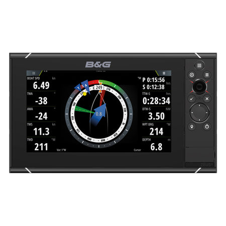 B&G Zeus3S 9" navigationssystem set forfra med tydelige skærmgenveje