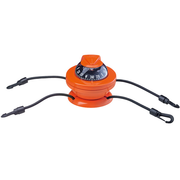 SeaTec offshore 55 kajak kompas i orange, set forfra med tydelig skala
