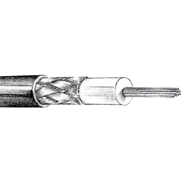 1852 VHF kabel RG58 i hvid farve på rullen, 100 meter langt