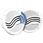 Promarine bluetooth højtaler i hvid farve, set forfra med marine tilbehør.
