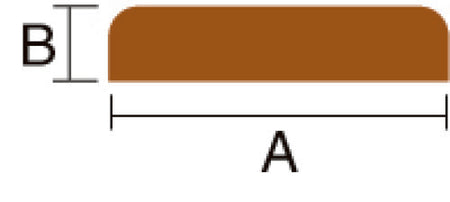 Roca kantlist teak set fra siden, klar til montering.