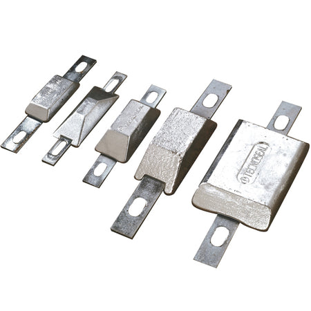 Tecnoseal aluanode set fra siden, viser dimensioner og detaljer