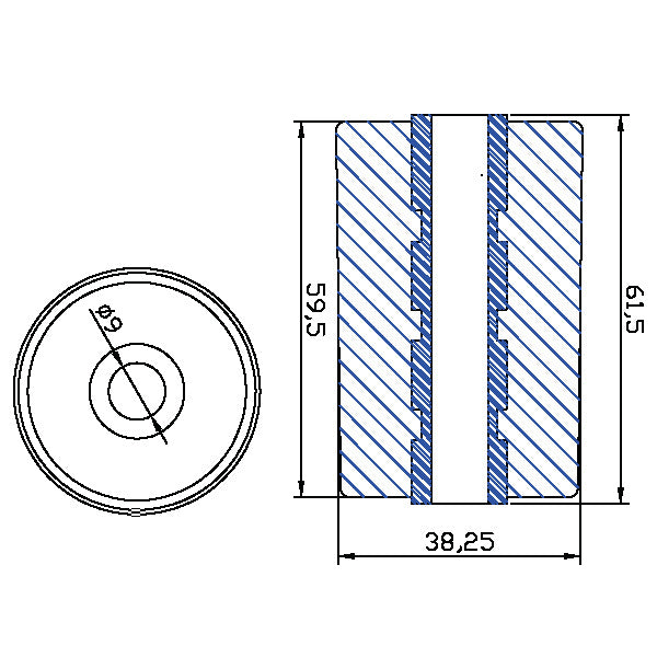 Zink anode fra Tecnoseal monteret på en Volvo DPH/DPR enhed.
