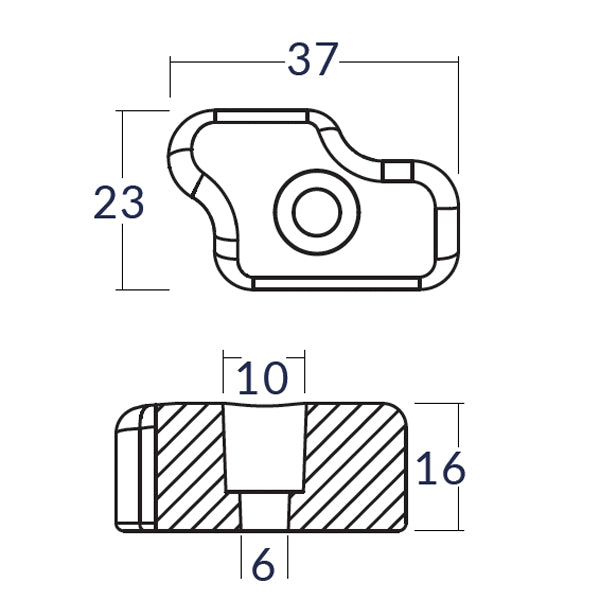 Tecnoseal zinkanode monteret på Flex O-Fold propeller