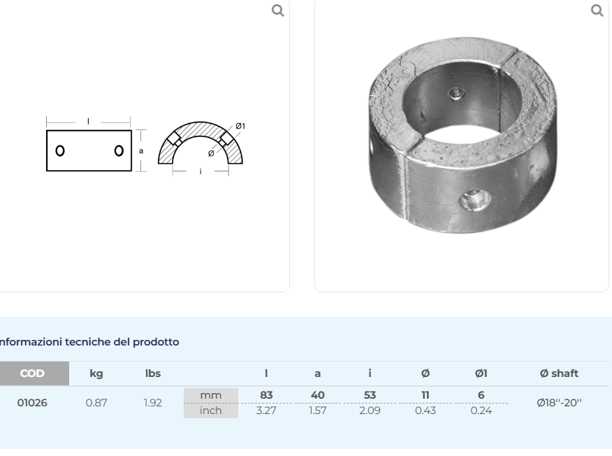 Gori zinkprop installeret på båd med synlige skruer