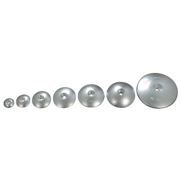 Tecnoseal zink anode set forfra med detaljeret overflade