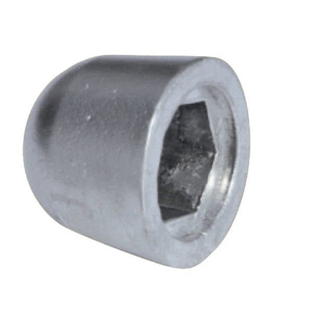 Tecnoseal alu anode set fra siden, klar til montering på båd.