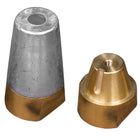 Zinkmøtrik fra 1852 med 45mm gevind set fra siden