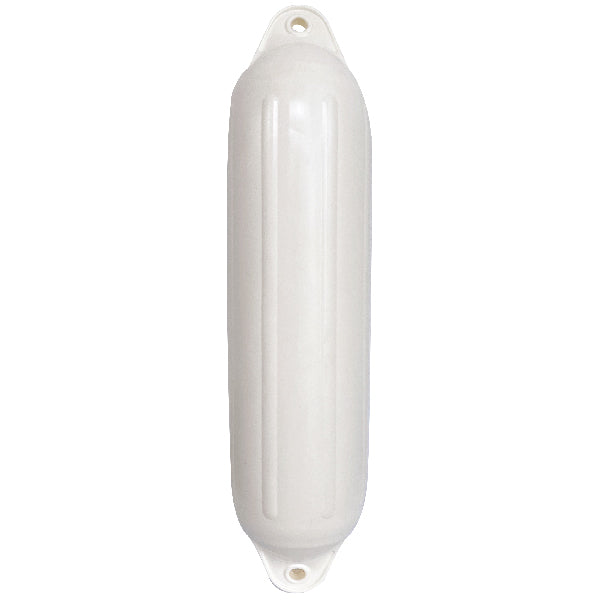 Fender fra 1852 i hvid, set fra siden med dimensioner Ø118xL410