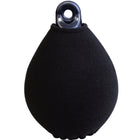 Fendequip Fender overtræk i sort, størrelse 57x40 cm, placeret på en båd