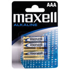 Fire Maxell Alkaline AAA LR 03 batterier pakket i en plastindpakning