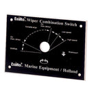 Exalto kontaktpanel til visker monteret på båd, set forfra.