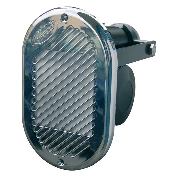 Marco el-horn 12V i forkromet design set forfra.