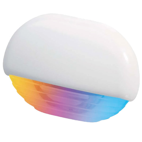 Hella Apelo RGB step lys i hvid plast monteret på båd