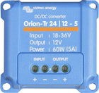 Victron Orion-Tr omformer set fra siden med logo tydeligt synligt