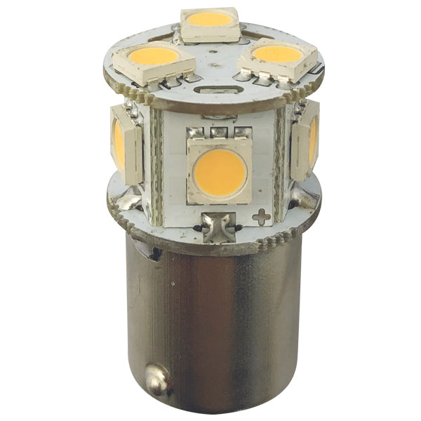 1852 LED bajonetpære set forfra med detaljeret design.