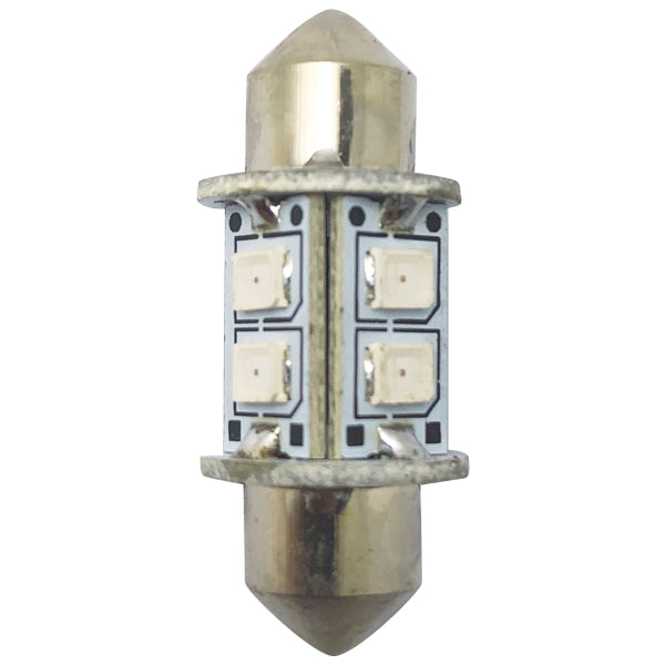 LED pinolpære fra 1852 i rød farve, 31mm, pakket i 2 stk