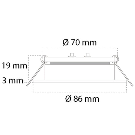 Casolux loftlampe monteret på en båd, belyst i 3000K