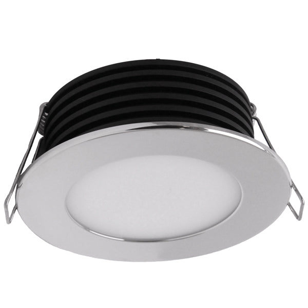 Casolux Malou RF lampe i hvid og rød, set fra siden på båden