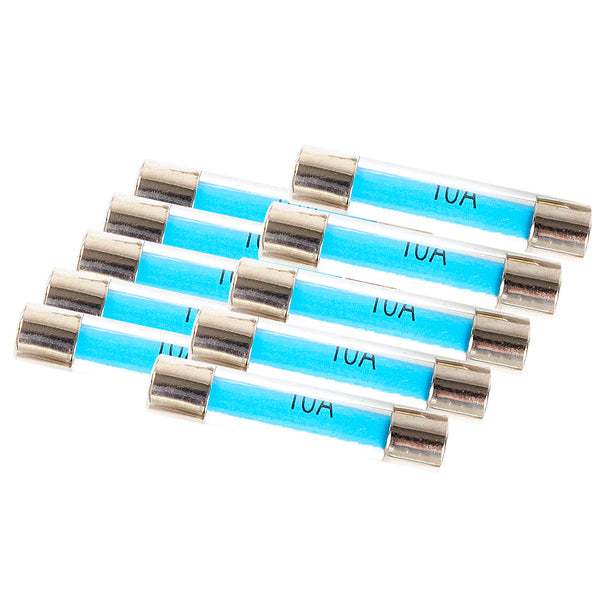 Oceanflex glassikringer i pakke med 10 stk, størrelse 6,3 x 30mm, 25Amp.