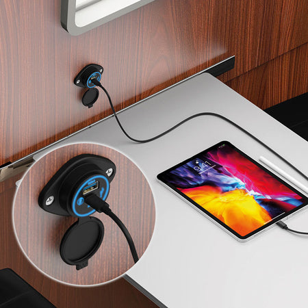 TideON, USB-C 30W/USB-A 18W 12/24V udtag til påbygning