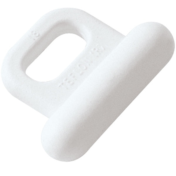 Ronstan slæde set fra siden, viser kompakt design og dimensioner.