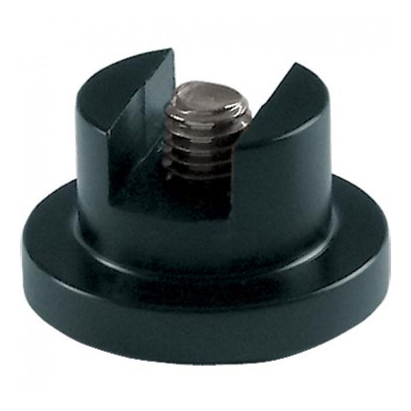 Ronstan Ballslide fødder monteret på en skinner, set fra siden.