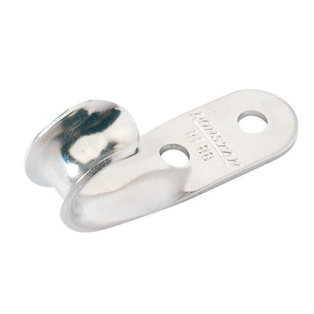 Ronstan krog i rustfrit stål, set foran med lysreflekser