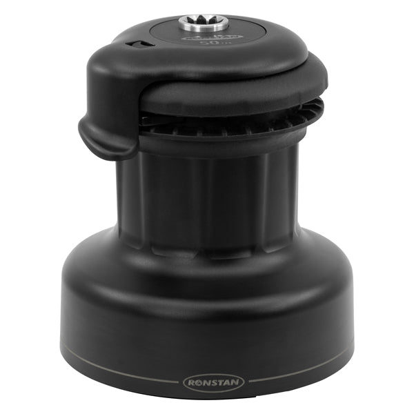 Ronstan 50 QT Orbit 2-speed spil set forfra med snor og tromle.