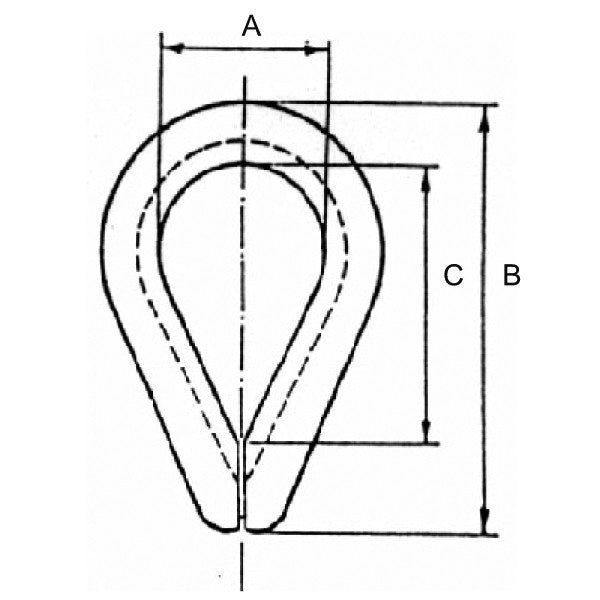 Profilbillede af SeaTec 12mm kovse, viser dimensioner og konstruktion.
