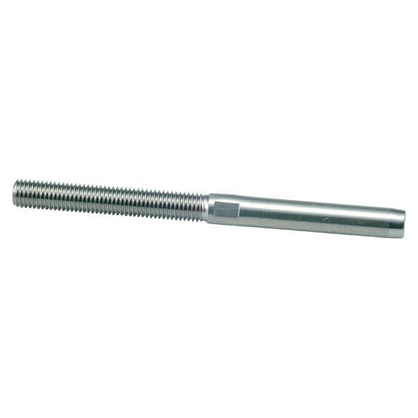 Blue Wave gevindterminal i rustfrit stål til vantskruer, set fra siden.