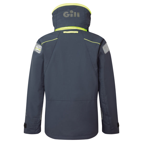 Jakken vist i profilen, fremhæver snit og pasform.