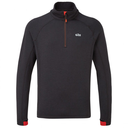 Gill 4-vejs fleece i grafitfarve med halslynlås set forfra