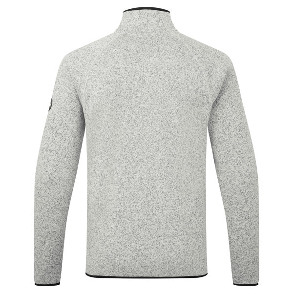 Gill fleece jakke i grå, set bagfra med detaljer på kraven