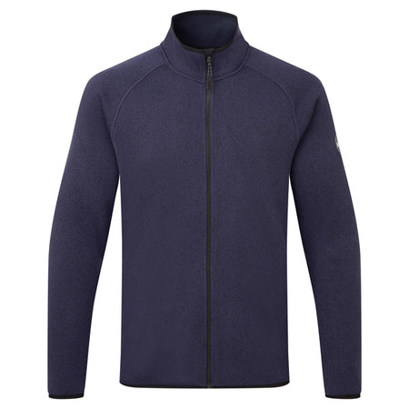 Gill fleece jakke i navy, set forfra med lynlås.