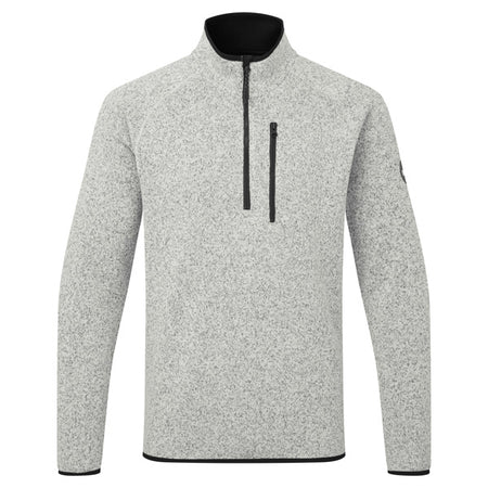 Gill fleece jakke i grå set forfra med lynlås