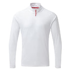 Gill UV langærmet T-shirt i hvid, set forfra med lynlås